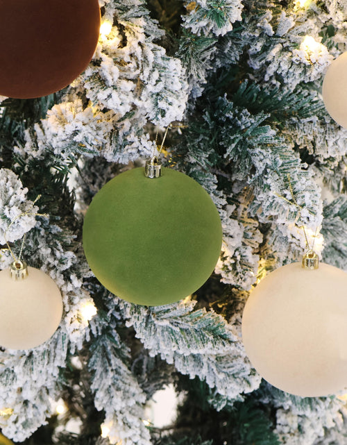 Load image into Gallery viewer, Senjie 30pcs Velvet Christmas Balls Ornaments 2.36in Brown Green Khaki
