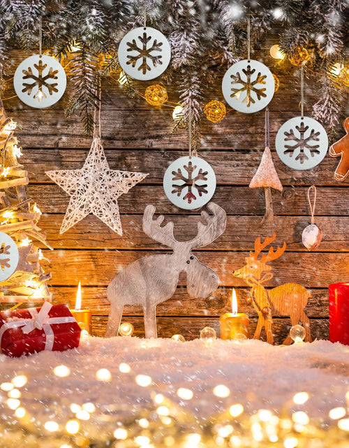 Load image into Gallery viewer, Shimeyao 12 Pcs Christmas Metal Snowflake Ornaments Hollow Disc Grey
