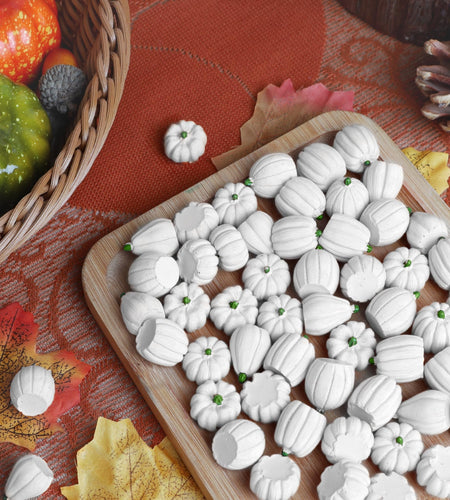winemana Mini Pumpkins Fall Decorations 80 Pack White Resin Small