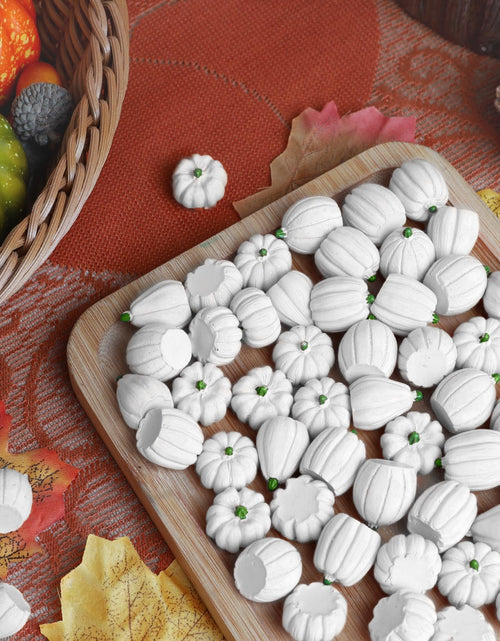 Load image into Gallery viewer, winemana Mini Pumpkins Fall Decorations 80 Pack White Resin Small

