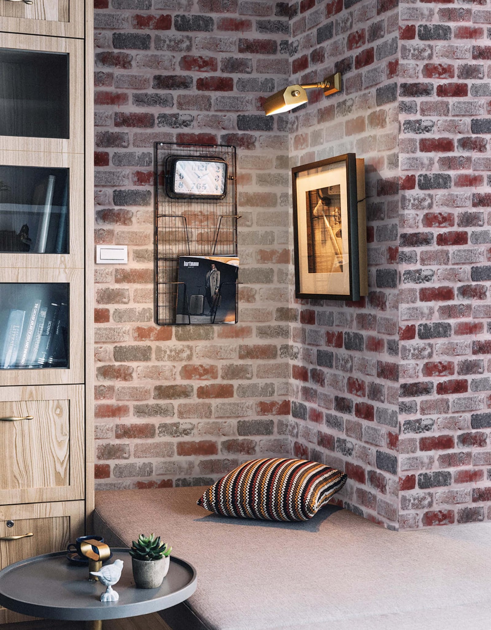 KUKANTST Brick Stone Peel and Stick Wallpaper 17.8"x472" Waterproof Vinyl Roll