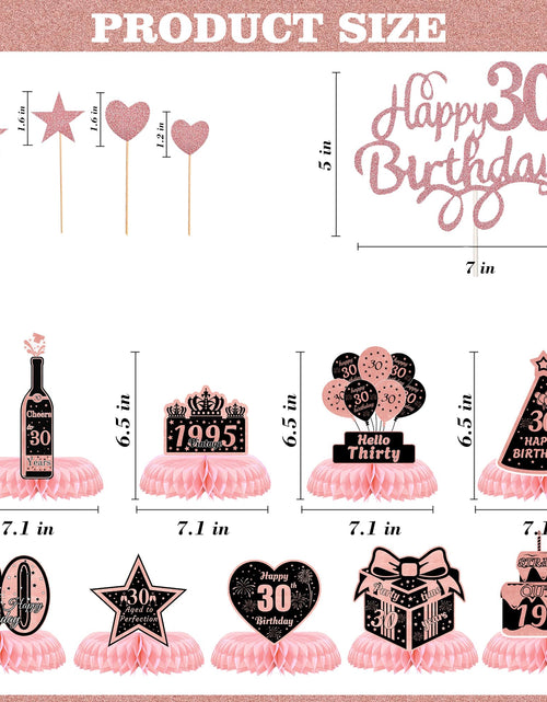 Load image into Gallery viewer, ITHKIRHO 30th Birthday Honeycomb Centerpieces Rose Gold 10 Pcs Decorations
