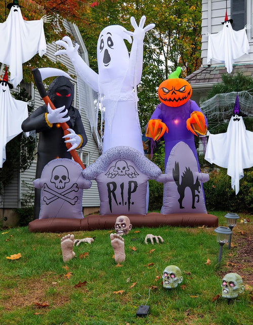 Load image into Gallery viewer, Threan 4-Piece Hanging Ghost Decorations 28-35" White Halloween Decor
