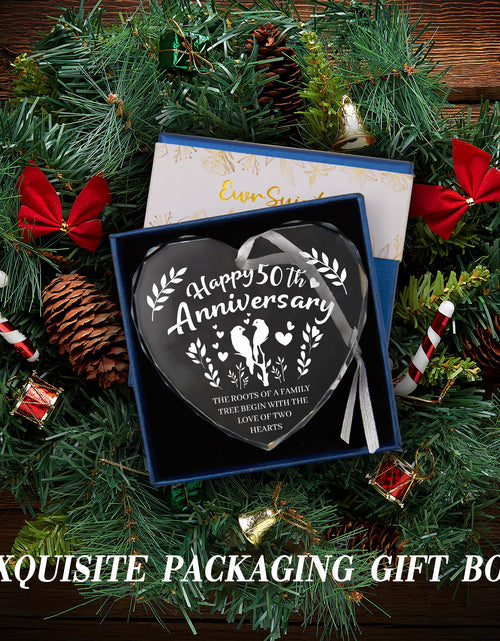 Load image into Gallery viewer, Vorruil Baby First 50th Anniversary Gift Heart Glass Tree Decoration
