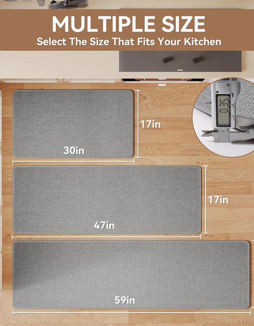 Load image into Gallery viewer, YDKGL Kitchen Rug Mat Non Slip Washable Gray Braided 17x47
