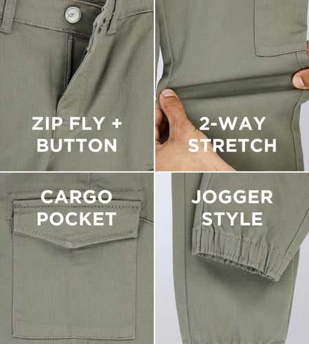 X RAY Boys Jogger-Style Colored Cargo Pants Light Green Size 12