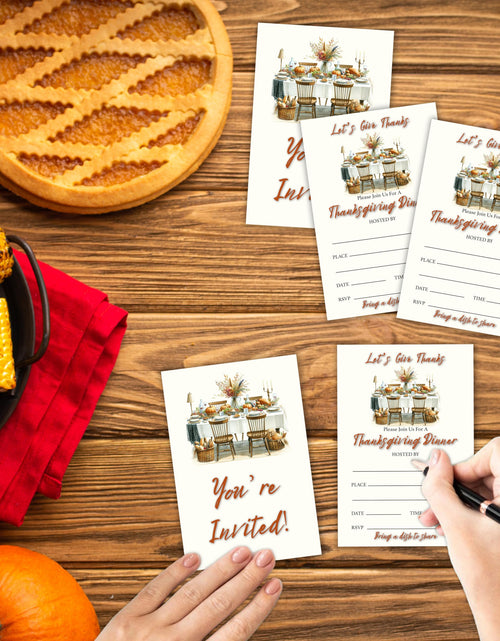 Load image into Gallery viewer, Yhtmbf 20 Thanksgiving Party Invitations with Envelopes 4x6 Let's Give Thanks
