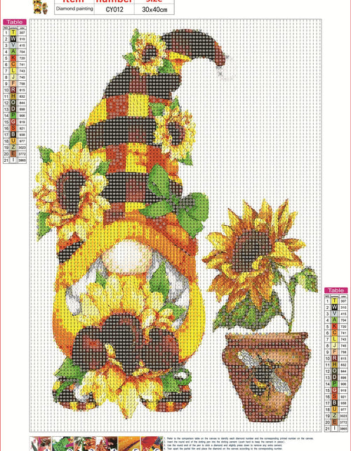 Load image into Gallery viewer, AllWenTo 5D Diamond Painting Kit Sunflower Anime Gnome 12x16 Inch
