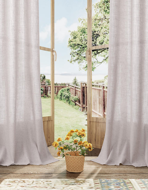 Load image into Gallery viewer, Aersas Champagne Linen Curtains 52x108in 2 Panels Grommet Light Filtering
