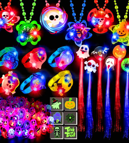 Grastfu 84 PCS Halloween Glow In The Dark Toys Party Favors Bulk Set