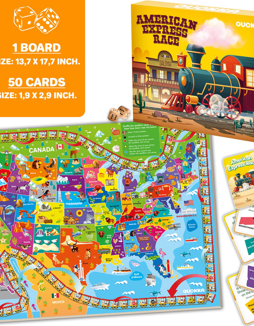 Load image into Gallery viewer, QUOKKA 3X Learning Board Games Set Educational Trivia Cards Kids Ages 6-8
