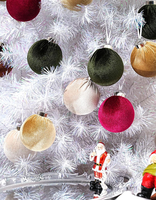 Load image into Gallery viewer, Choonshow Velvet Christmas Ball Ornaments 16 Pack 3.15" Brown Green
