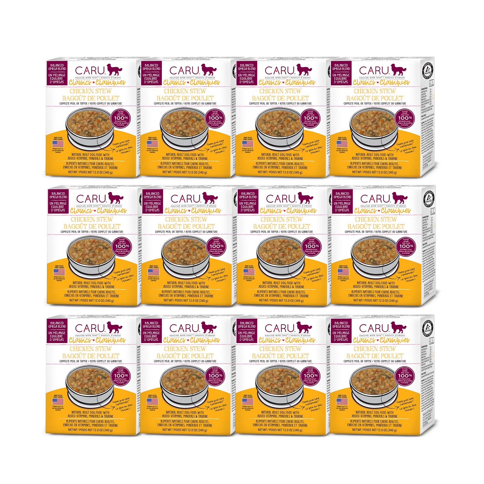BestBy01/26 Caru Classics Chicken Stew Wet Dog Food 12oz Case of 12