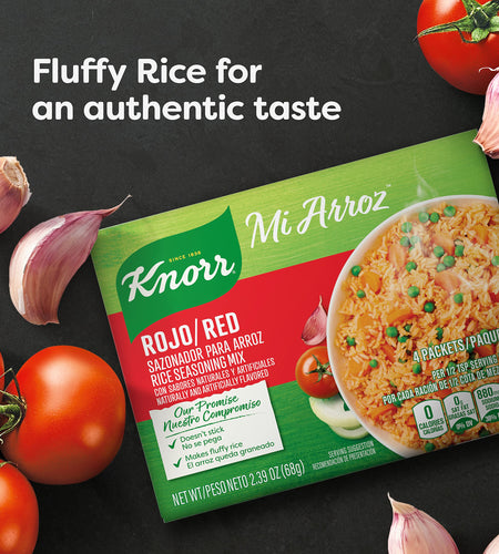 BestBy03/26 Knorr Mi Arroz Rice Seasoning Mix Red 2.39oz 4 Count Pack of 12