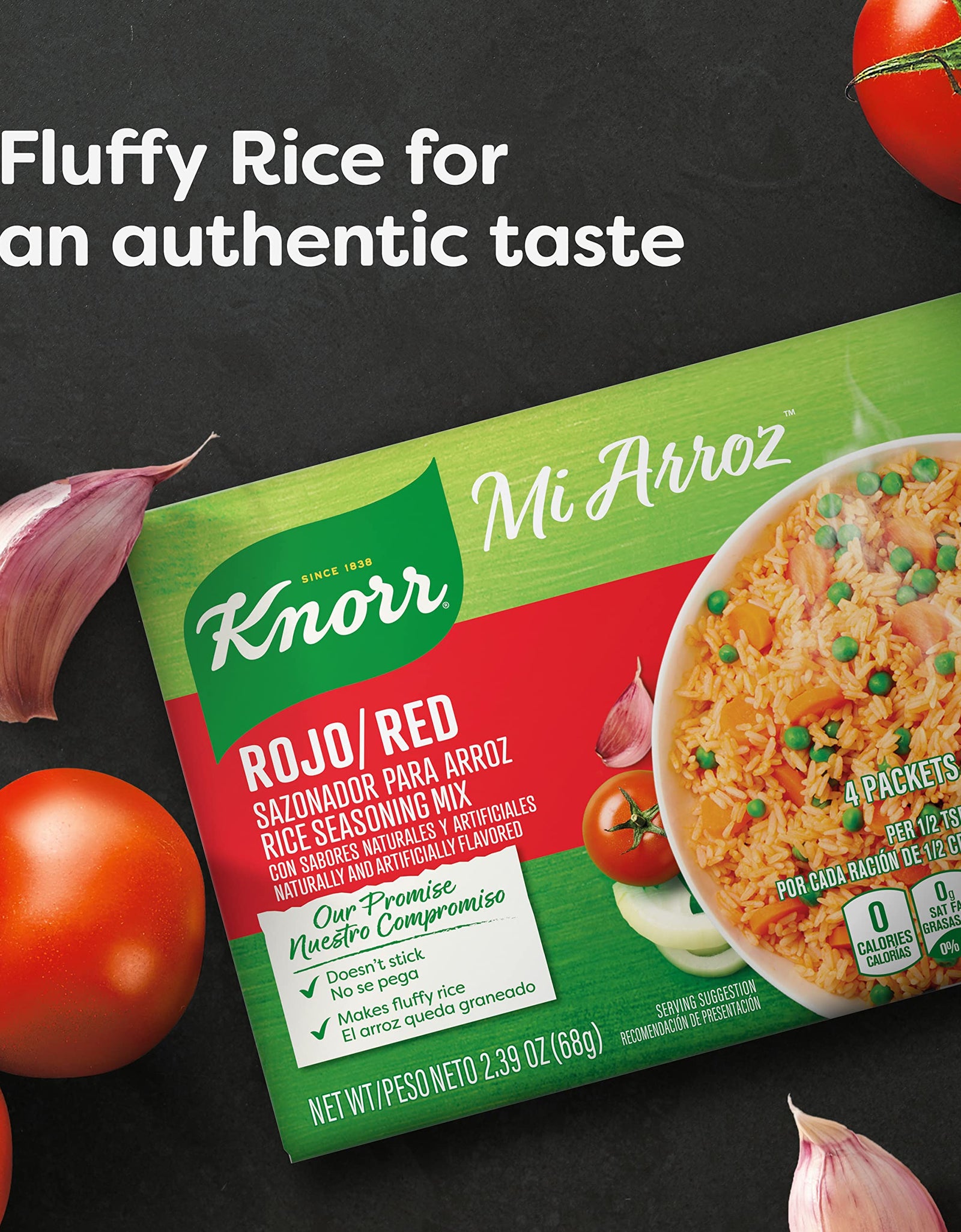 BestBy03/26 Knorr Mi Arroz Rice Seasoning Mix Red 2.39oz 4 Count Pack of 12