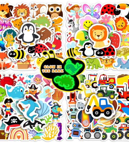 Bolcguri Cartoon Water Bottle Stickers 100 pcs Waterproof Vinyl Decals Colorful
