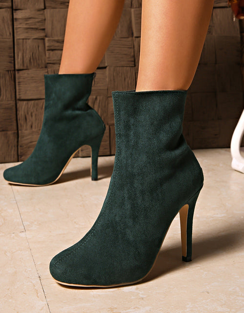 Load image into Gallery viewer, Women’s Suede High Heel Ankle Boots – Figure-Flattering Elegant Booties
