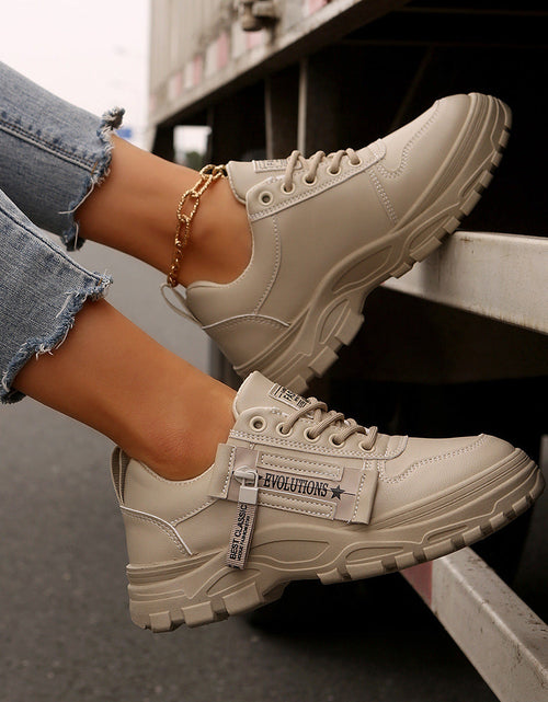 Load image into Gallery viewer, Women’s Lace‑Up Side‑Zipper Sports Sneakers
