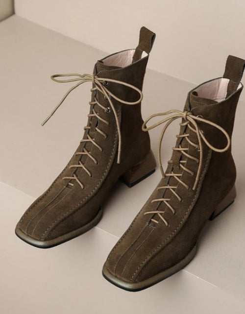 Load image into Gallery viewer, Women’s Square Toe Martin Boots – All-Match Casual Ankle Boots
