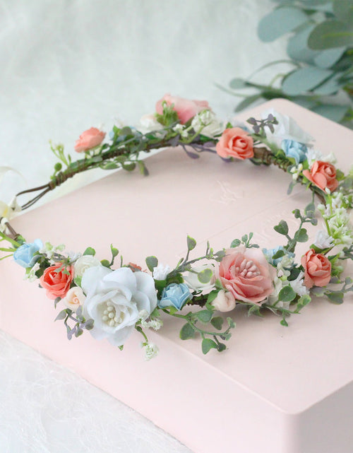 Load image into Gallery viewer, Bridal Wreath Handmade Fabric Rose Colorful Hair Strap Scenic Area Travel Photography Holiday Children's Headaccessory

