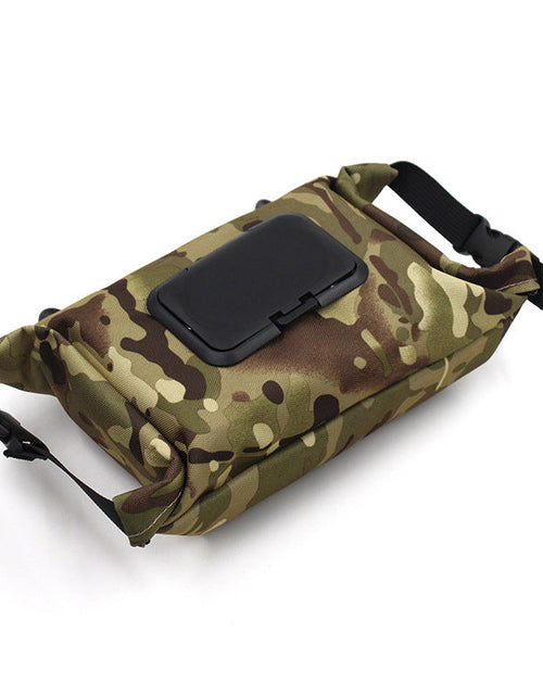 Load image into Gallery viewer, Outdoor camping wet tissue paper box camouflage waterproof canvas tissue bag square hand-held tissue storage bag

