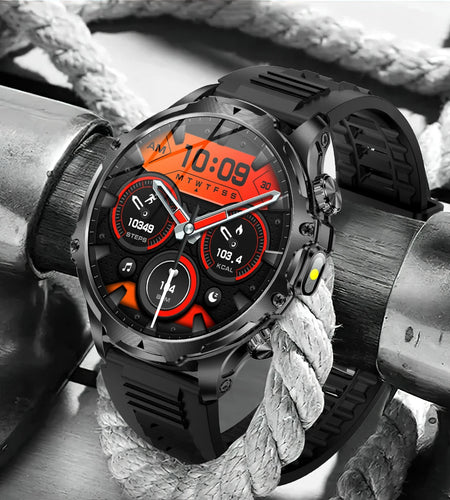AK75 Smart Watch Flashlight  Men Outdoors Sports Fitness Tracker 700mah Large Battery BT Calling LED Light Smartwatch