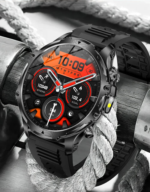 Load image into Gallery viewer, AK75 Smart Watch Flashlight  Men Outdoors Sports Fitness Tracker 700mah Large Battery BT Calling LED Light Smartwatch
