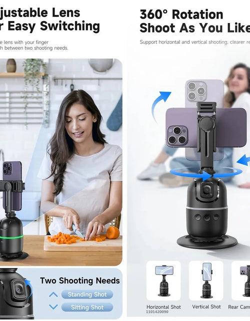 Load image into Gallery viewer, P03  AI Smart Gimbal 360° Auto Face Tracking Gimbal All-in-one Rotation For Smartphone video Vlog Stabilizer Phone Holder
