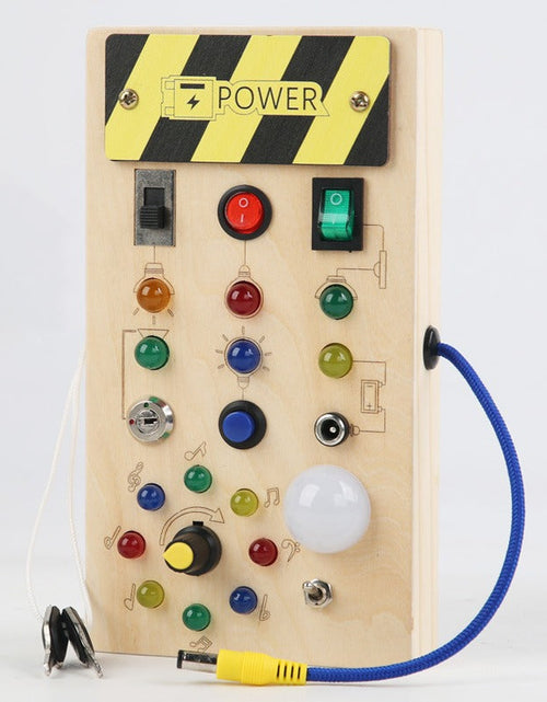 Load image into Gallery viewer, Montessori Busy Board Sensory Toys Wooden with LED Light Switch Control Board Travel Activities Kids Games for 2-4 Years Old
