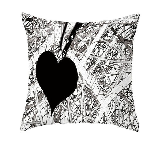 Load image into Gallery viewer, Black White Heart Cushion Cover Arrow I Love You Letters Happy Valentine Pillow Covers Gifts for Couples Valentine's Decoration
