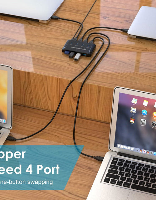 Load image into Gallery viewer, USB 3.0 multi interface four in four out hub printer sharer multi computer shared switch
