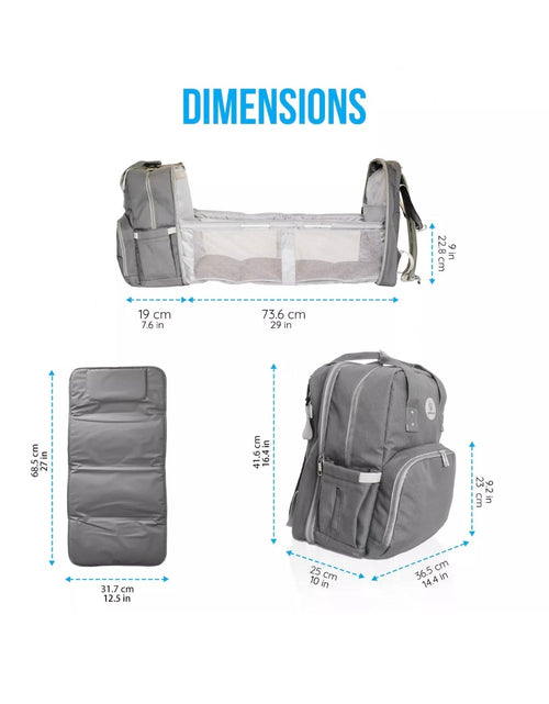 Load image into Gallery viewer, MoonBaby Backpack Diaper Bag Foldable Changing station Portable Crib Bassinet
