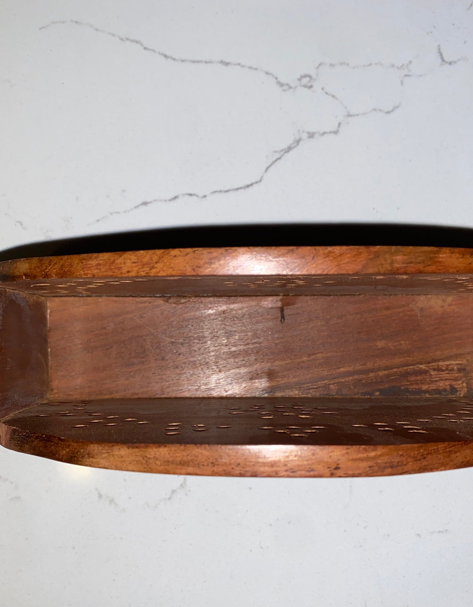 Vintage Wooden Paper Tissue Box Napkin & Tissue Holder Box Brass Inlay