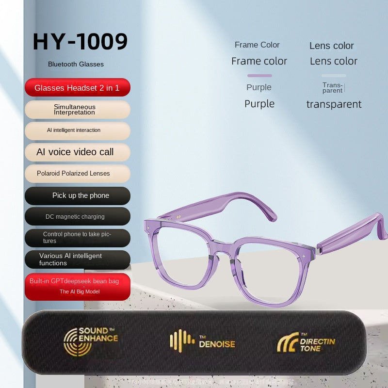 Bluetooth Smart AI Sunglasses Multi functional Real time Translation Headphones Call Listening to Music