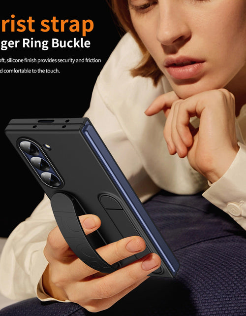 Load image into Gallery viewer, Suitable for Samsung zfold 6 phone case FOLD5 folding official vertical wristband case film integrated anti fall protective case
