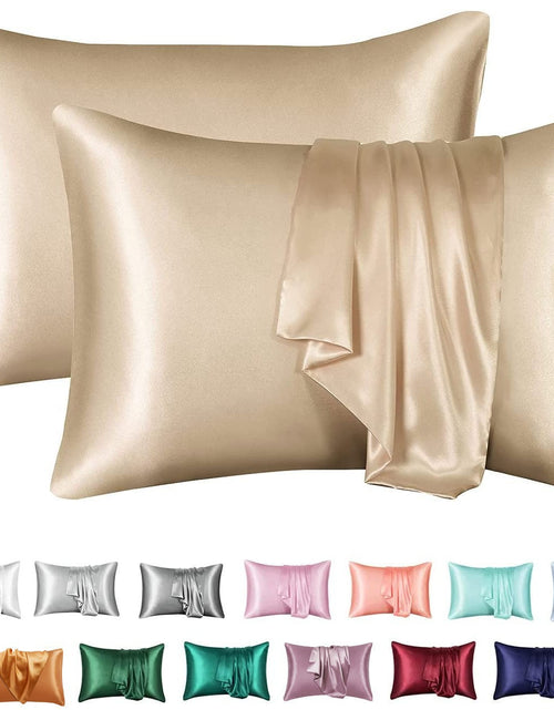 Load image into Gallery viewer, Simulation silk solid color polyester pillowcase envelope pillow pillow cases pillow pair multi-color
