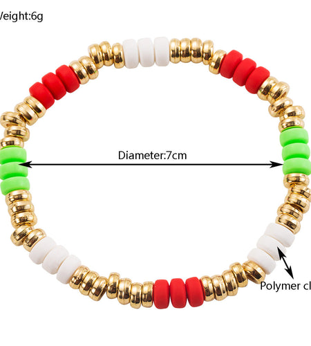 Christmas Bracelet Set Alloy Elk Bell Accessories Fashionable and Colorful Soft Ceramic Bracelet for Women