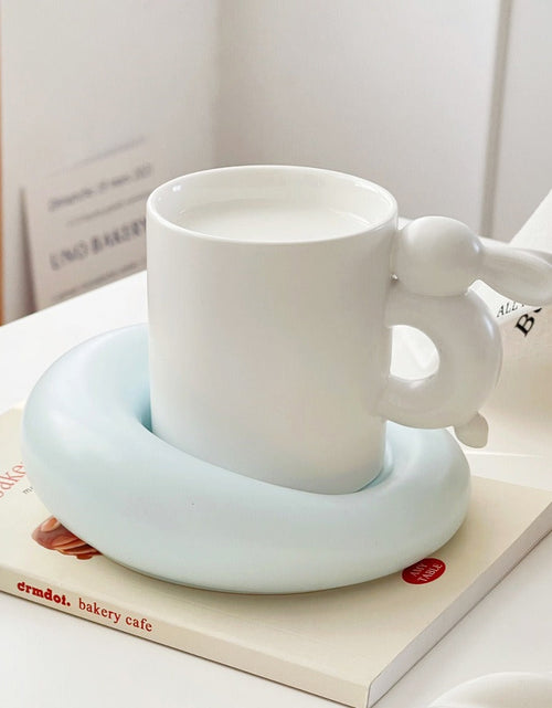 Load image into Gallery viewer, Rabbit Coffee Cup Milk Ceramic Cup And Saucer Set Design Sense Ins Niche Afternoon Tea High Value Mug
