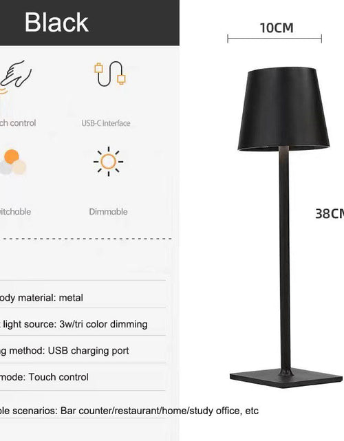 Load image into Gallery viewer, Nordic charging iron art high footed cup table lamp, bedroom bedside touch creative small night light, modern and simple living room night light
