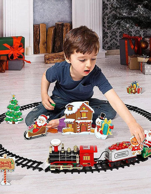 Load image into Gallery viewer, 2025 Christmas Train &amp; Tree Decor Set - Track Train with Music, Santa Theme, Kids Gift
