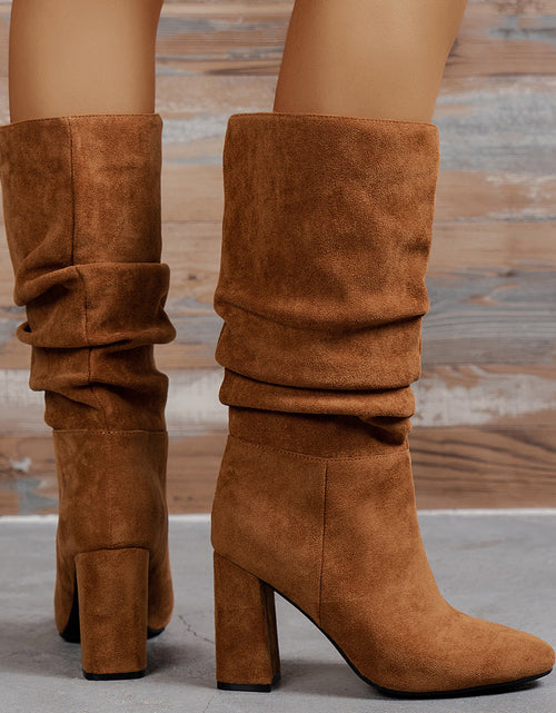 Load image into Gallery viewer, European &amp; American Slip-On High Heel Fashion Boots – Women’s Elegant Booties
