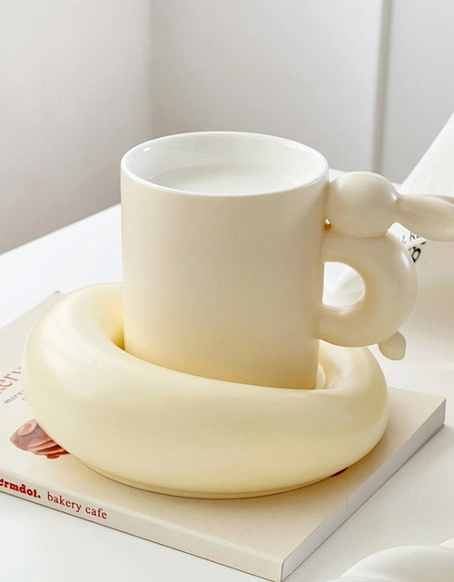 Load image into Gallery viewer, Rabbit Coffee Cup Milk Ceramic Cup And Saucer Set Design Sense Ins Niche Afternoon Tea High Value Mug
