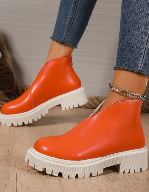 Load image into Gallery viewer, Women’s Plus-Size Chunky-Heeled Ankle Boots
