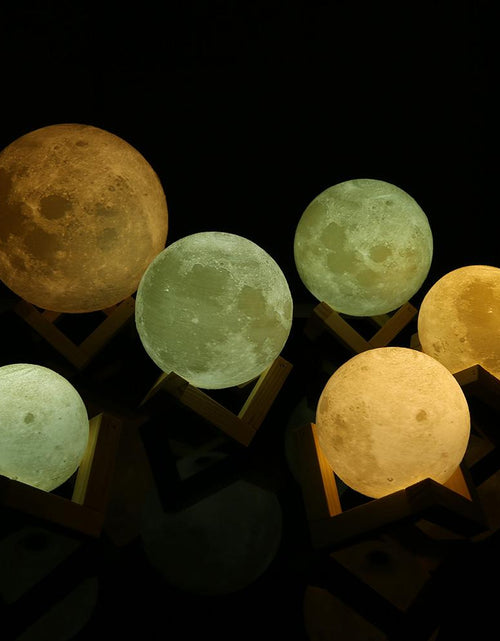 Load image into Gallery viewer, Rechargeable 3D Print Moon Lamp 2 Color Change Touch Switch Bedroom Bookcase
