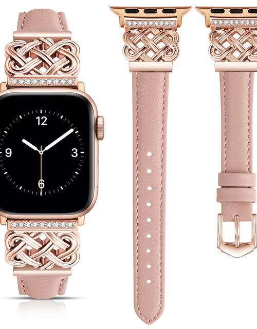 Load image into Gallery viewer, Apple Watch Strap with Chinese Knot and Diamond Inlay Metal Buckle for Series 1-10 and SE
