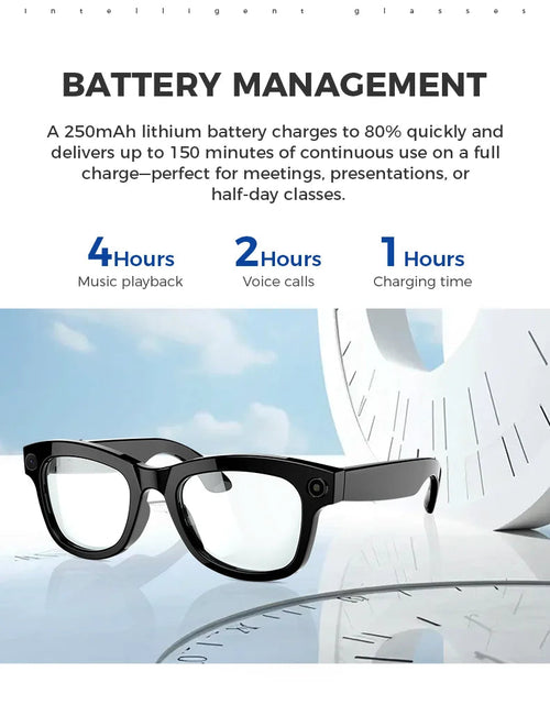 Load image into Gallery viewer, Bluetooth AI shooting glasses Bluetooth call voice assistant real-time translation 5-megapixel shooting stabilization
