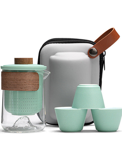 Load image into Gallery viewer, Portable Storage Travel Tea Set Small Set Simple Kung Fu Tea Set Brewing Tea Cups Outdoor Portable Guanshan Quick Cup
