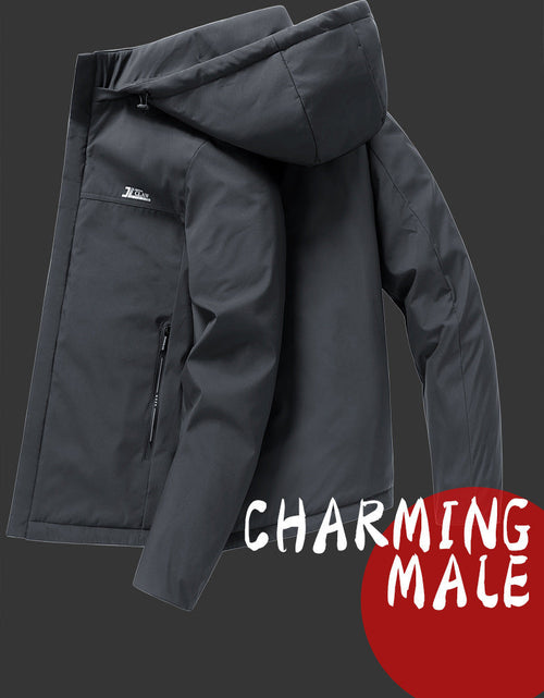 Load image into Gallery viewer, Men's mink fur autumn and winter middle-aged and elderly dad outfit with thick fleece, middle-aged casual business cotton jacket
