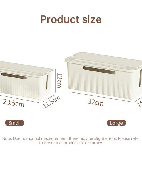 Load image into Gallery viewer, Desktop Plug Socket &amp; Cable Organizer – Black/White Storage Box for Charging/Data Cables
