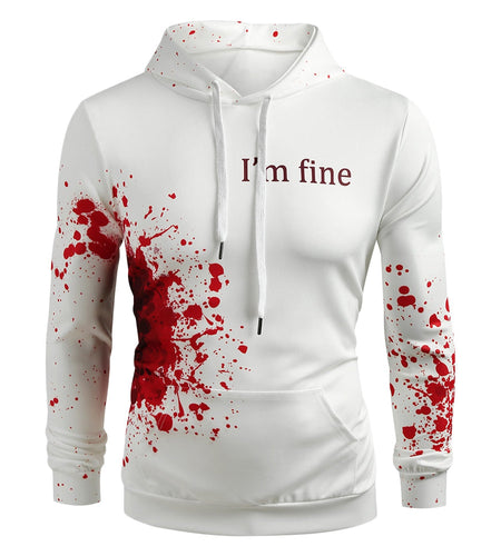 Halloween Inspired Spatter Letter Pattern Casual Pullover Hoodie